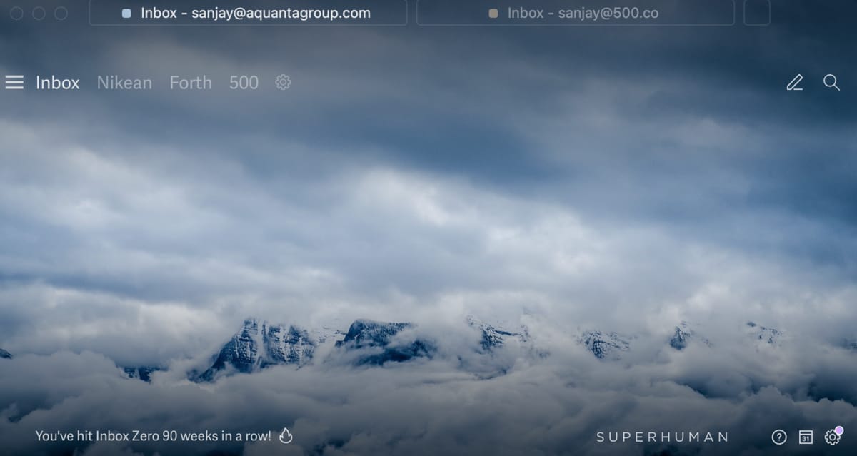 Screenshot of Superhuman email client at 9:40pm. Don’t send me emails, I’ll delete them