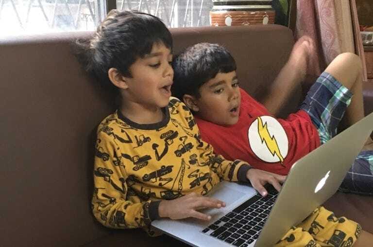 Author’s children playing on a computer